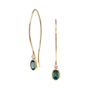 Montana Sapphire & Diamond Yellow Gold Earrings - "Montana Comets"