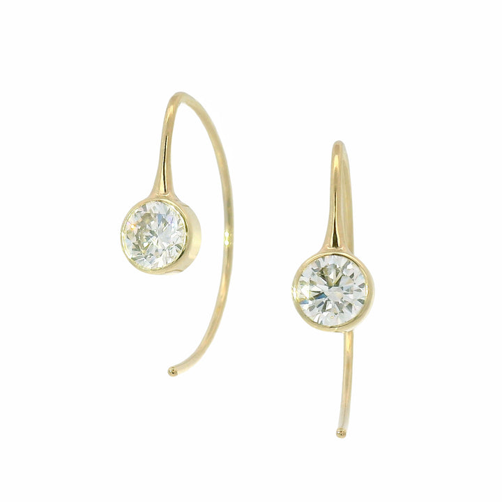 Diamond Eco Gold Drop Earrings - "Comet Earhuggers"