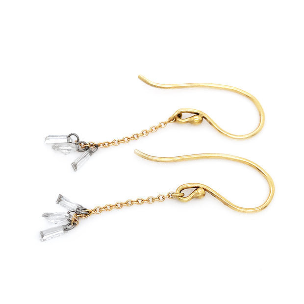 Marquise & Baguette Diamond Cluster Drop Earring