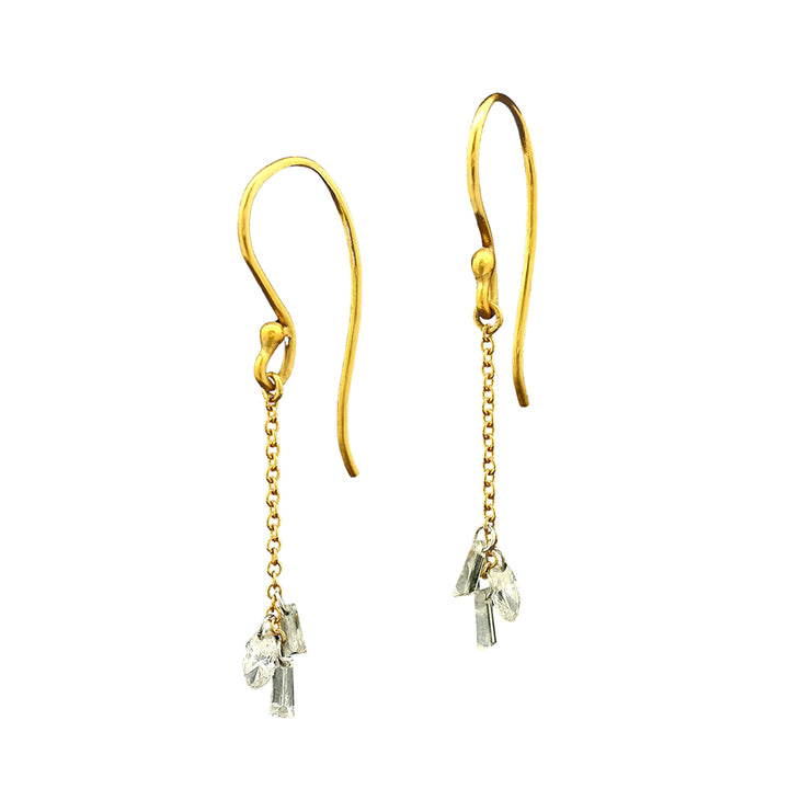 Marquise & Baguette Diamond Cluster Drop Earring