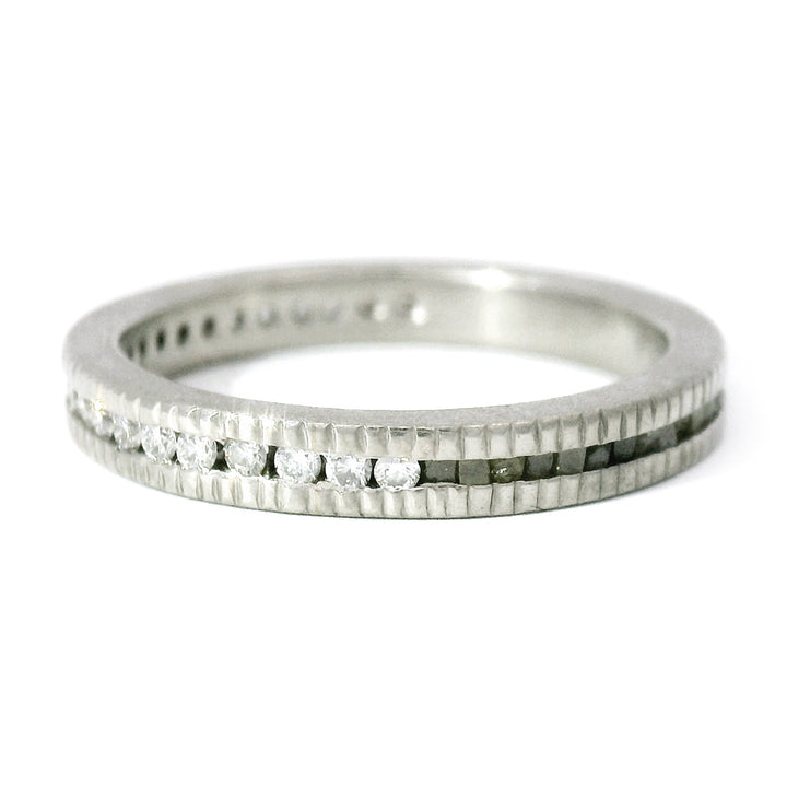 Todd Reed Palladium Raw Diamond Cube & Round Brilliant Eternity Band
