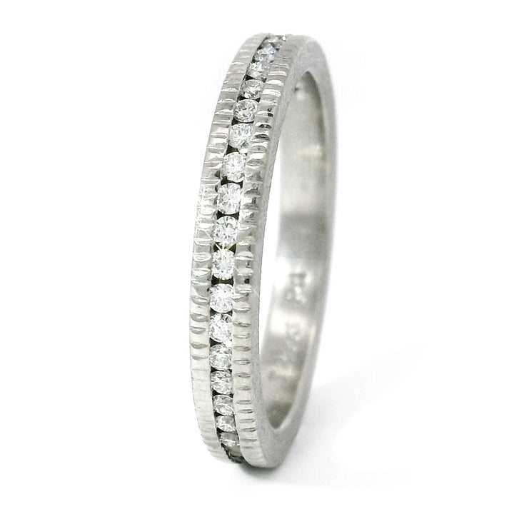 Todd Reed Palladium Raw Diamond Cube & Round Brilliant Eternity Band