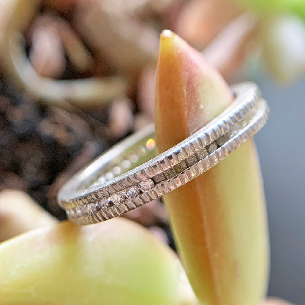 Todd Reed Palladium Raw Diamond Cube & Round Brilliant Eternity Band