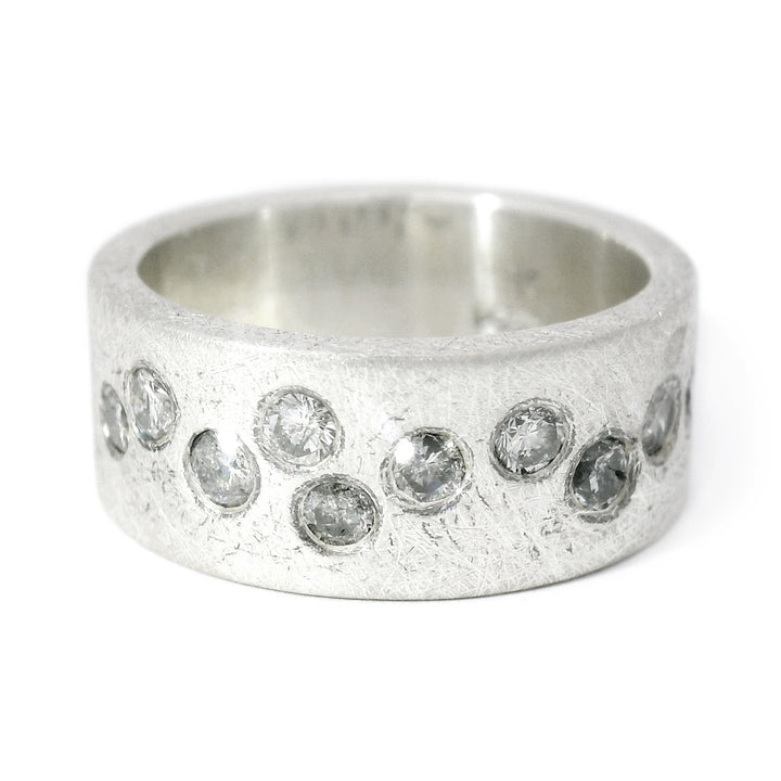 Todd Reed Sterling Silver & Diamond Band - "Scatter"