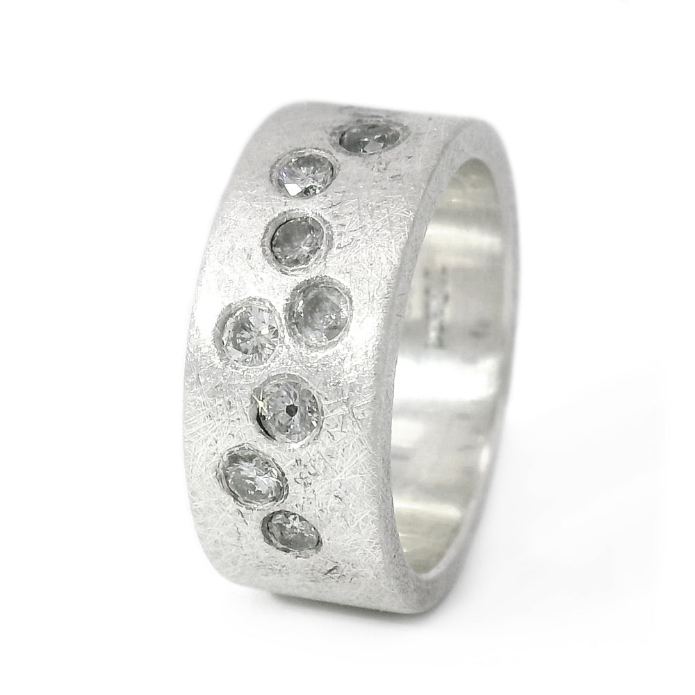 Todd Reed Sterling Silver & Diamond Band - "Scatter"