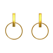 Gold Vermeil Geometric Earrings - "Daire"