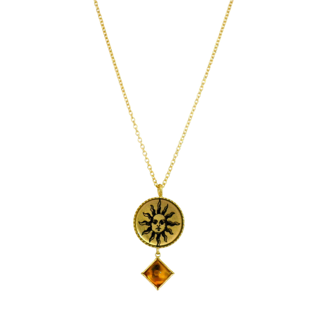 Pocketful of Sunshine citrine pendant necklace by Anna Bánkuti