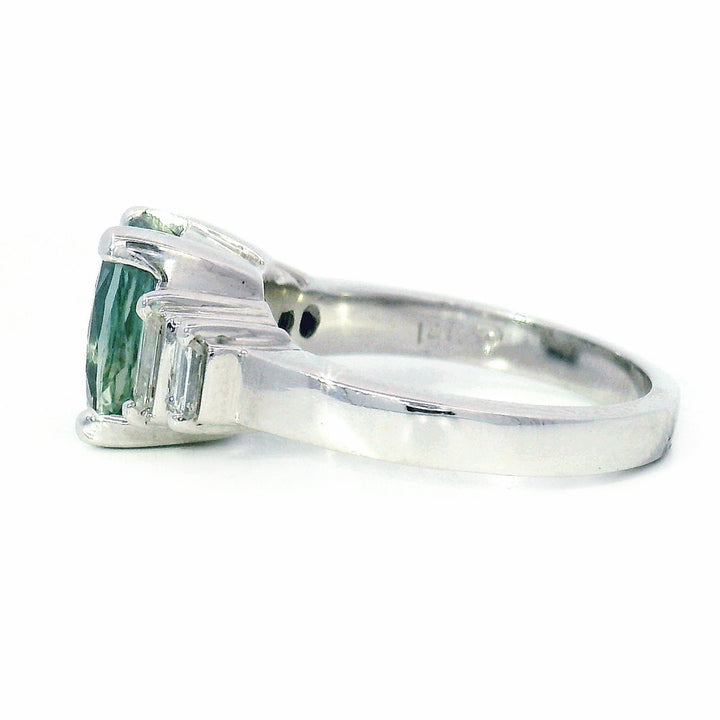 Estate Tourmaline, Diamond & White Gold Ring - "Amila"