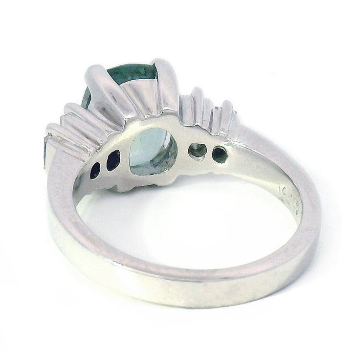 Estate Tourmaline, Diamond & White Gold Ring - "Amila"