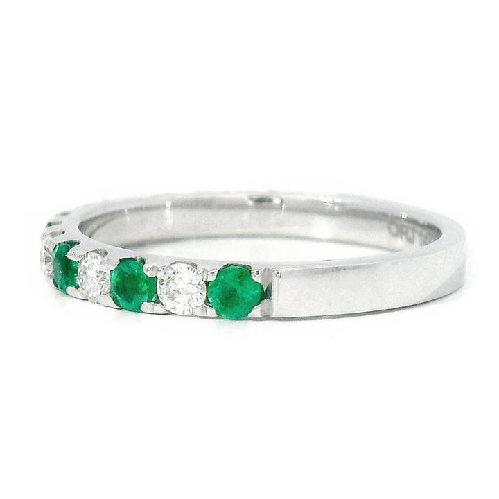 Emerald, Diamond & White Gold Ring - "Cadence"