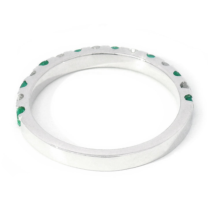 Emerald, Diamond & White Gold Ring - "Cadence"