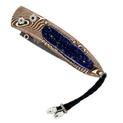 Damascus Steel & Lapis Lazuli Knife- "Blue and Gold"