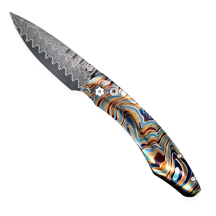 Damascus Steel Spearpoint Knife - "B12 Topo"
