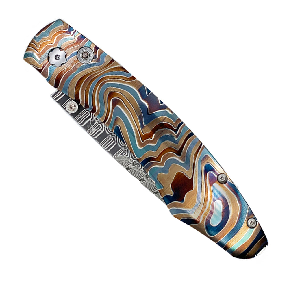 Damascus Steel Spearpoint Knife - "B12 Topo"