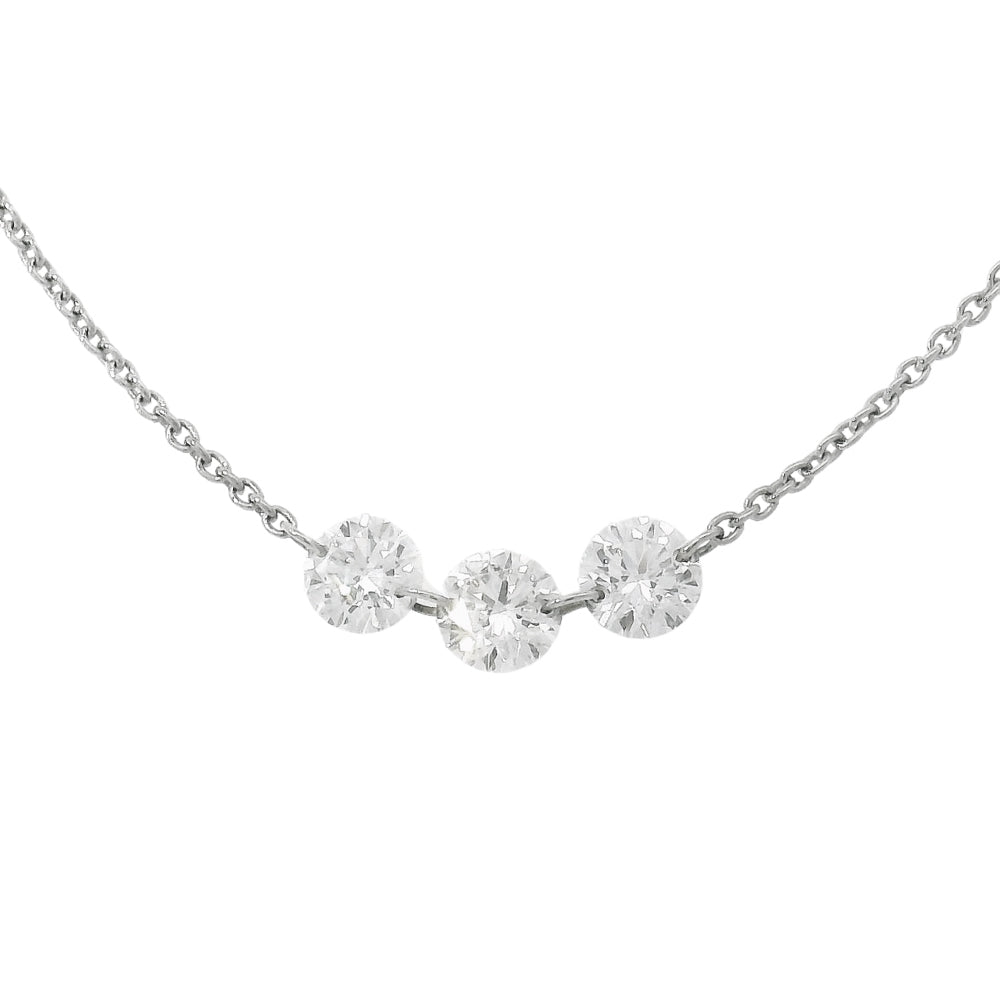 Three Stone Petite Diamond Necklace - "Trinity"