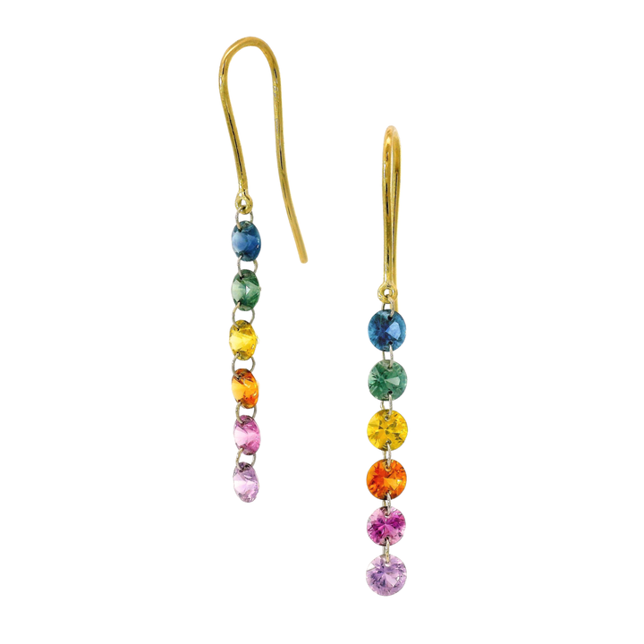 Rainbow Montana Sapphire Drop Earrings - "Pride of Montana"