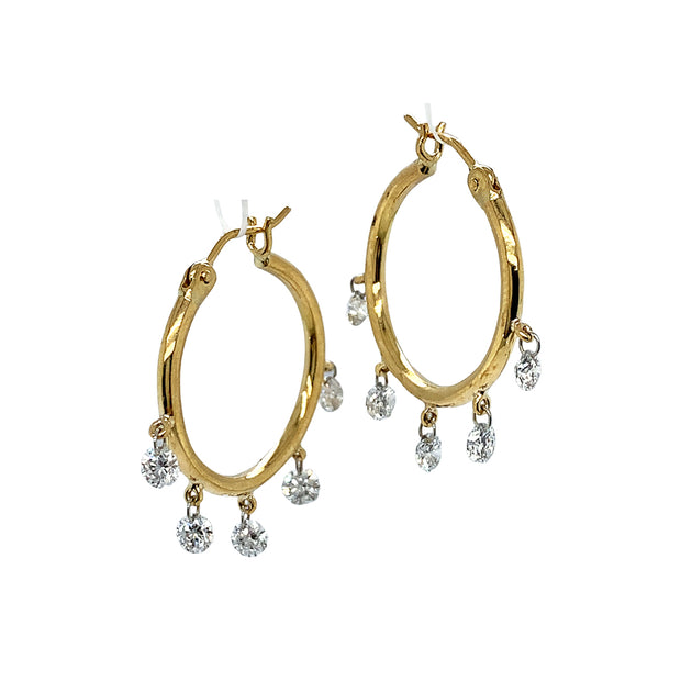 Gold and Platinum Diamond Hoops- "Watusi Hoops"