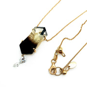 Smoky Quartz & Diamond Necklace- "Harmonious Brilliance"