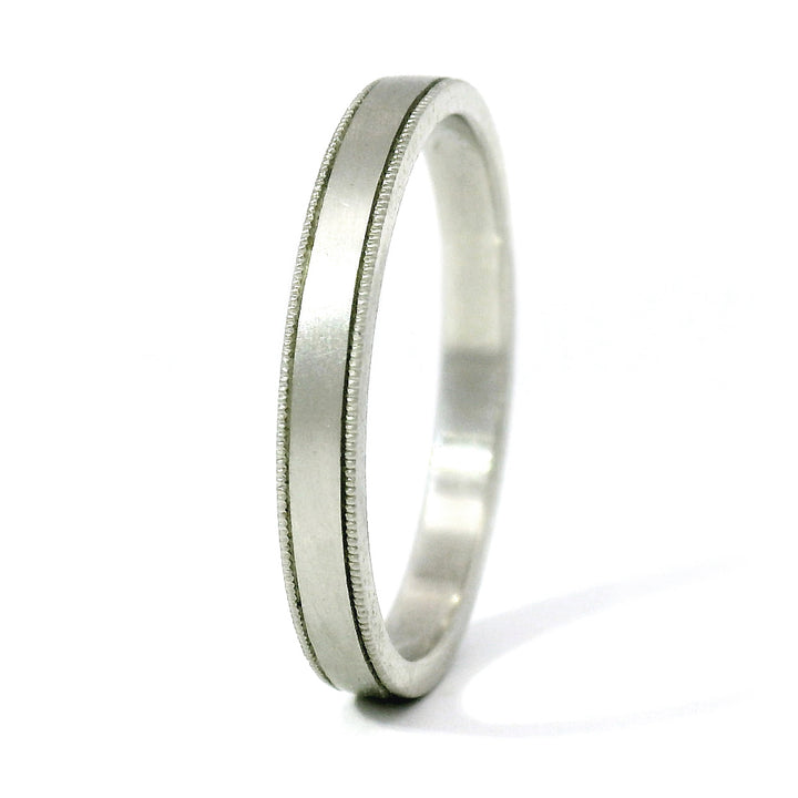 Platinum Band with Milgrain Detail