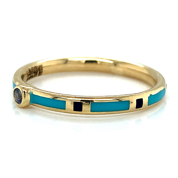 Yogo Sapphire & Enamel Band - "Rock Candy Blue"