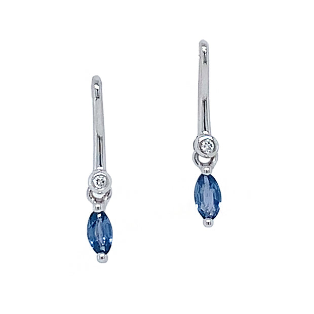 Drop Earrings with Yogo Sapphires - "Blue Whisper"