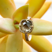 Montana Sapphire & Diamond Two-Tone Gold Engagement Ring - "Lotus Sun"