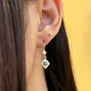 One-of-a-Kind Montana Sapphire & Yellow Gold Drop Earrings - "Delia"