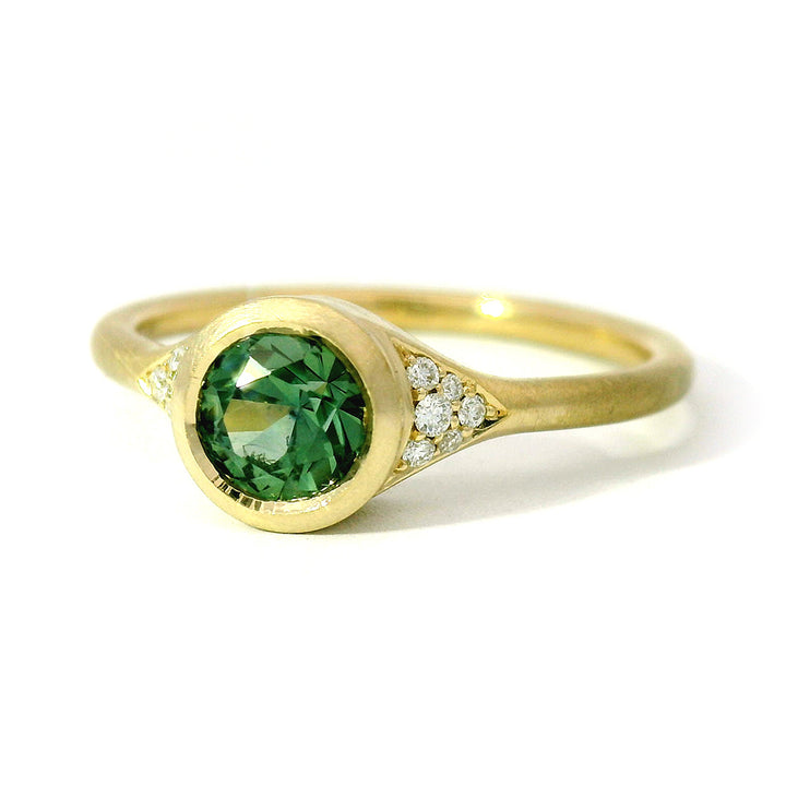 Montana Sapphire & Diamond Engagement Ring - "Spring Jewel"