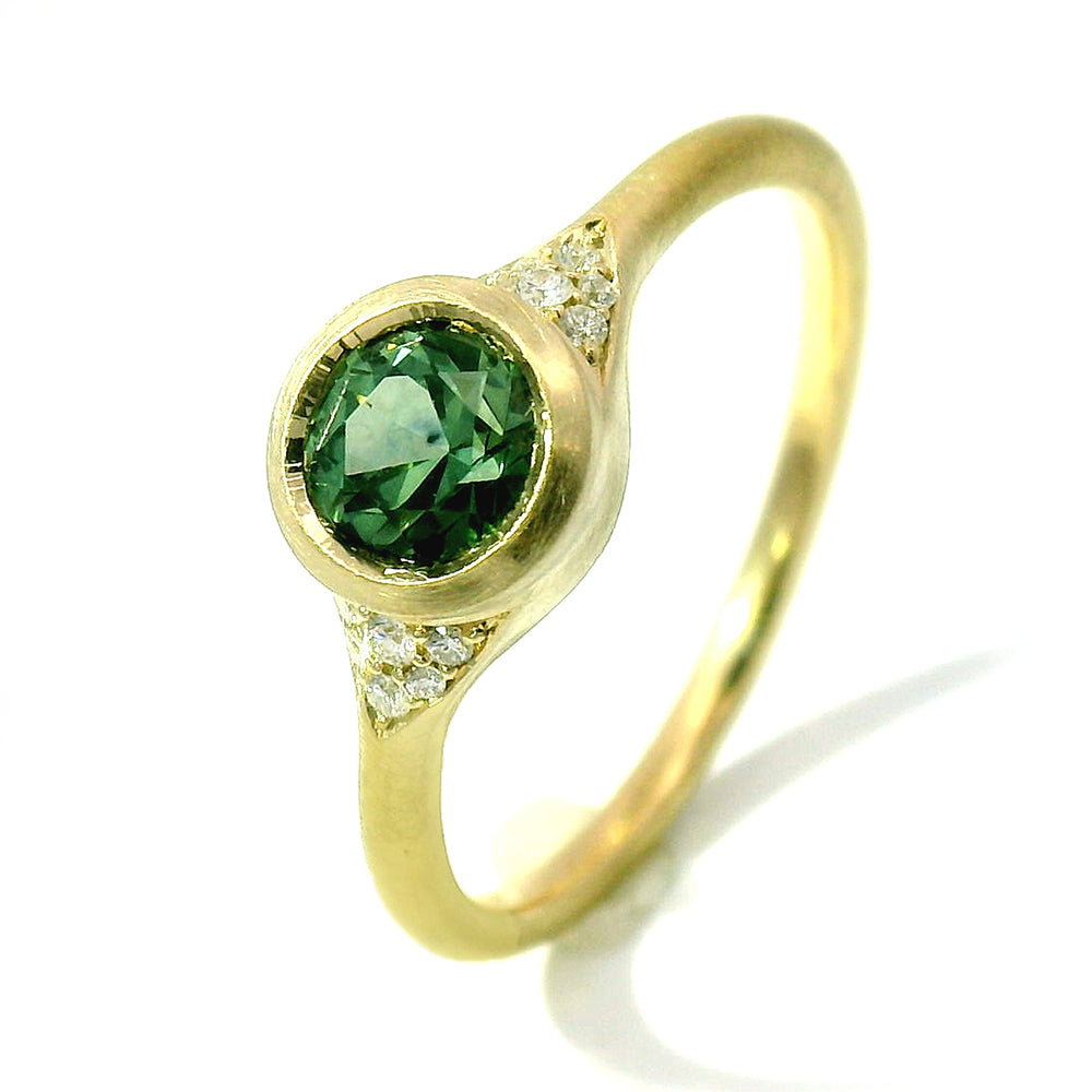 Montana Sapphire & Diamond Engagement Ring - "Spring Jewel"