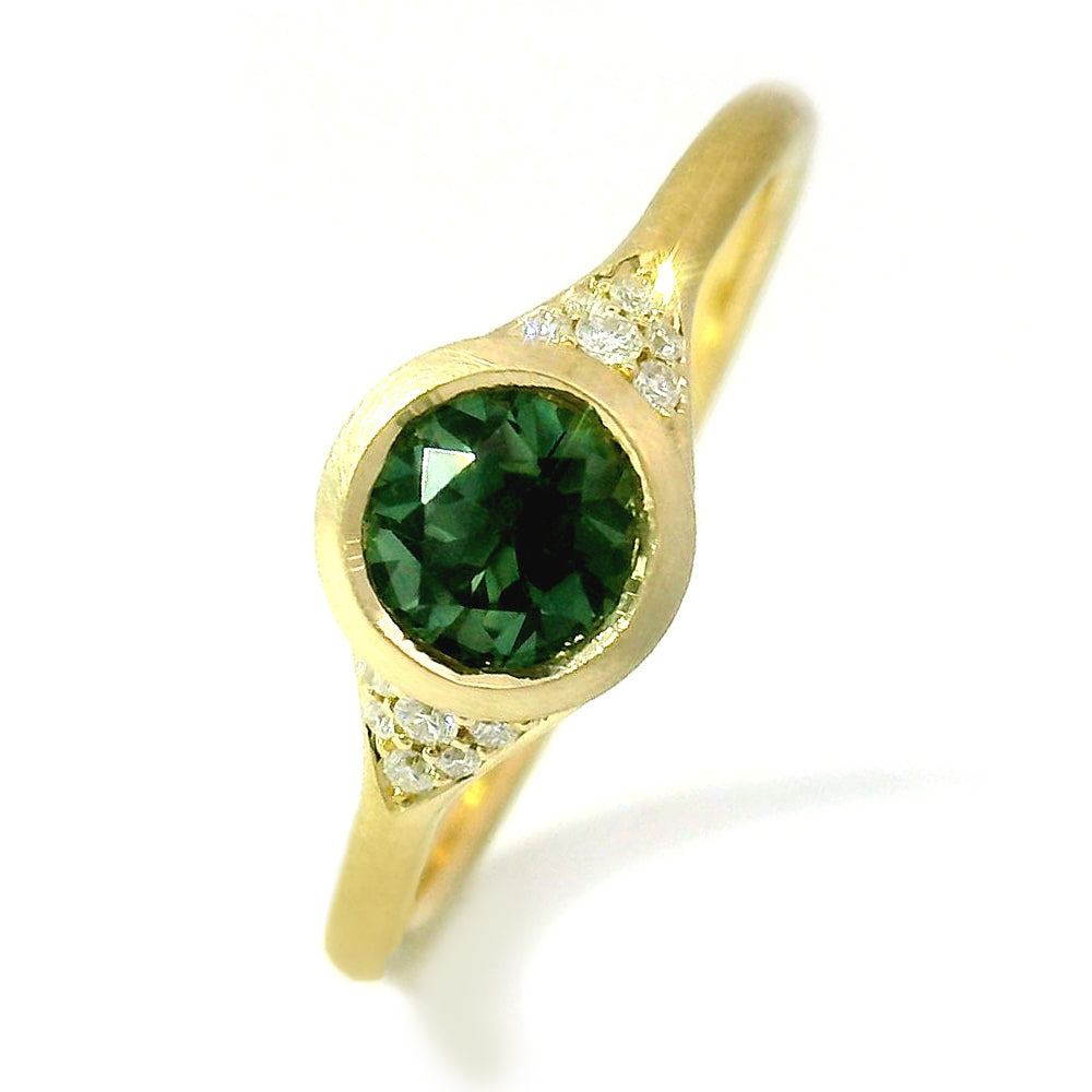 Montana Sapphire & Diamond Engagement Ring - "Spring Jewel"