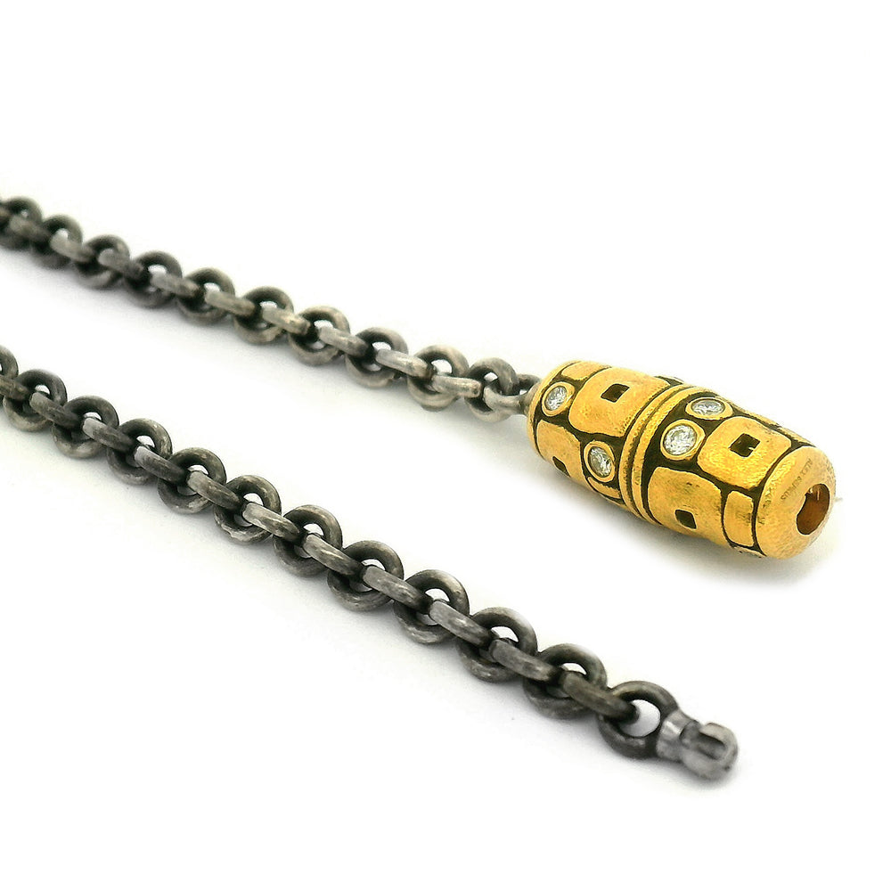 Diamond Vario Sterling Silver & Yellow Gold Necklace - "Little Windows"