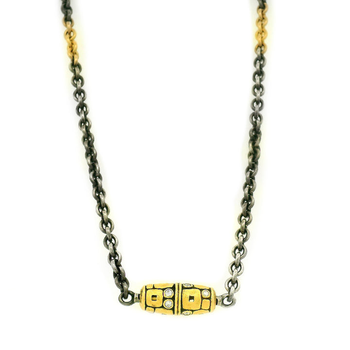 Diamond Vario Sterling Silver & Yellow Gold Necklace - "Little Windows"