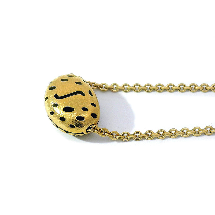 Diamond & Yellow Gold Pendant Necklace - "The Bean"