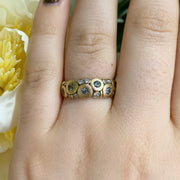 Green Montana Sapphire & Diamond Yellow Gold Domed Ring - "Candy"