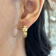 Diamond & Yellow Gold Hoop Earrings -"Dancing Squares"