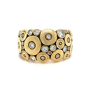 Diamond & Yellow Gold Ring - "Ocean"