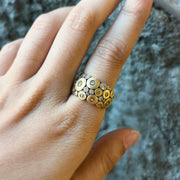 Diamond & Yellow Gold Ring - "Ocean"