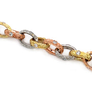 Diamond, Gold, & Platinum Three-Tone Bracelet - "Victorian"