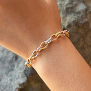 Diamond, Gold, & Platinum Three-Tone Bracelet - "Victorian"