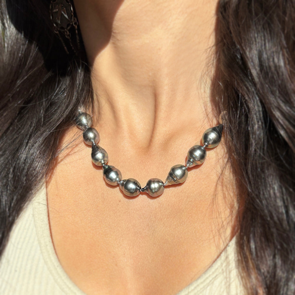 Tahitian Pearl Necklace with Hidden Vario Clasp - "Siren"
