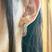 Yogo Sapphire & Diamond Semi Hoop Earrings - "Large Candy"