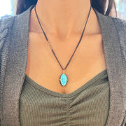 One-of-a-Kind Water Webb Turquoise & Diamond Rondelle Necklace - "Ripple Effect"