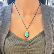 One-of-a-Kind Black Jack Turquoise Necklace - "Dappled Morning"