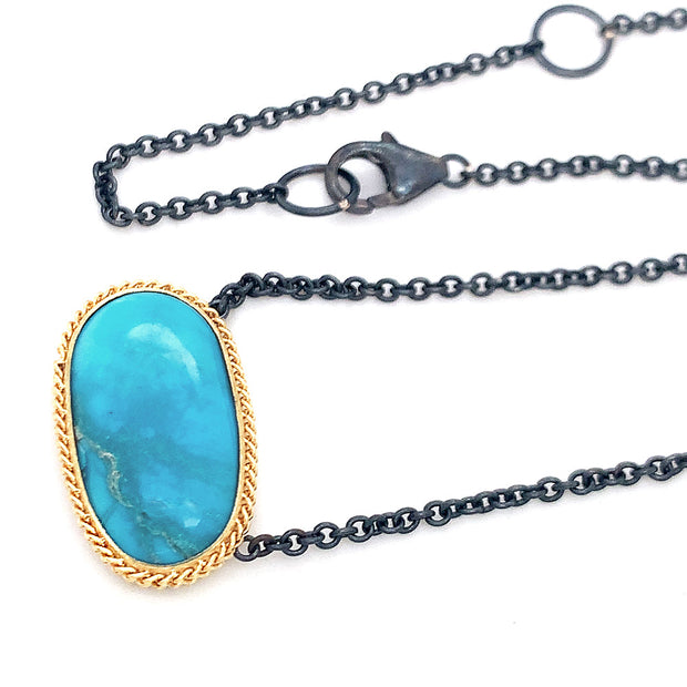 One-of-a-Kind Bisbee Turquoise Necklace - "Kintsugi"