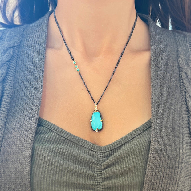 One-of-a-Kind Royston Turquoise Necklace - "Open Sea"