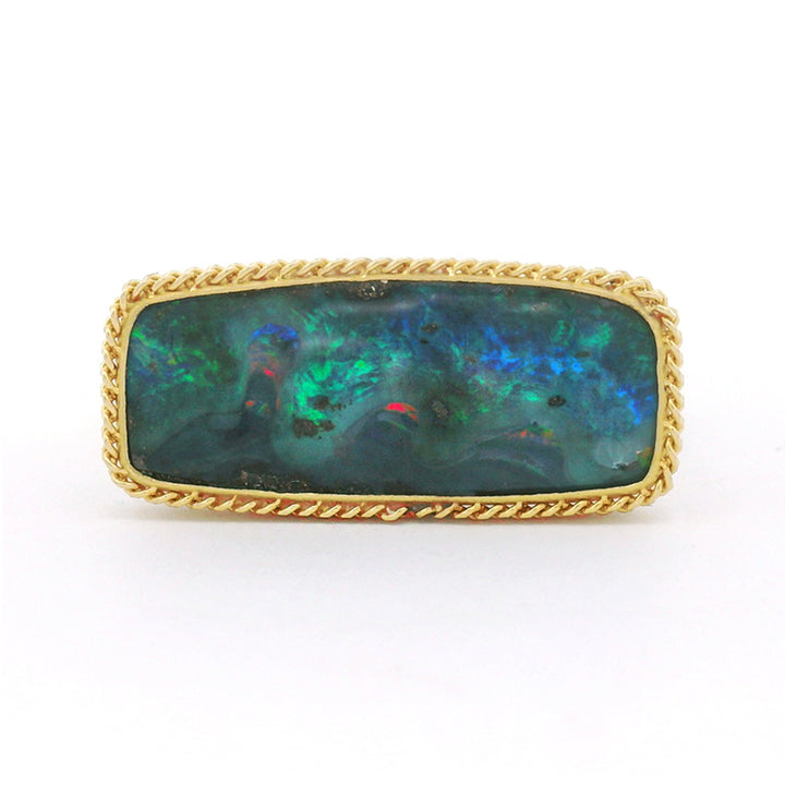 Australian Boulder Opal, Gold & Silver Ring - "Eurybia"