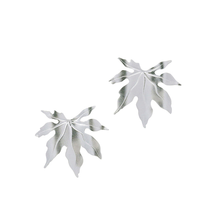 Sterling Silver Stud Earrings - "Maple Leaf"