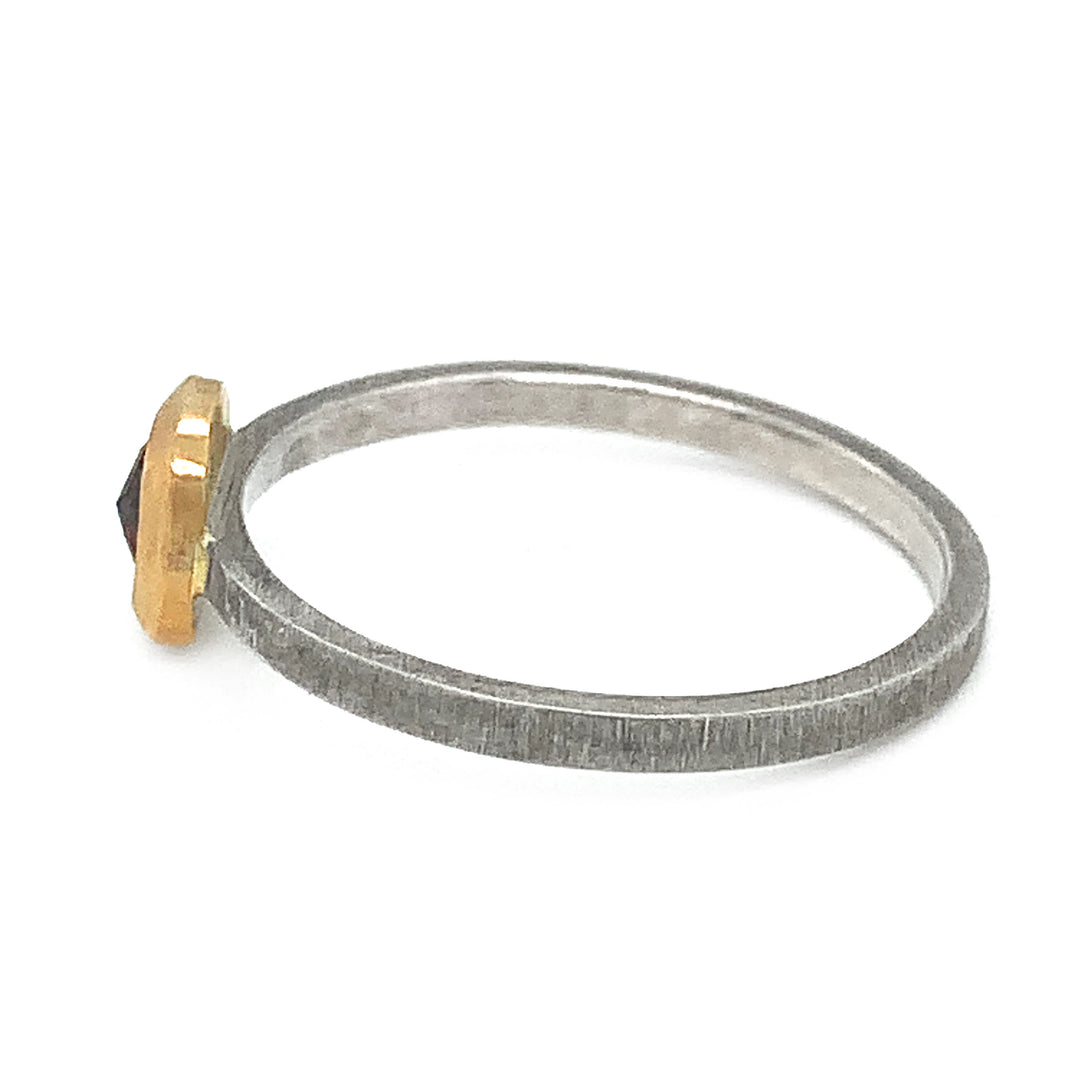 Cognac Diamond Rustic Ring - "Bronwyn"