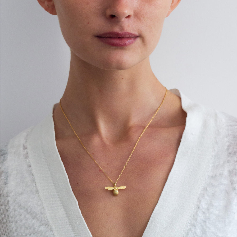 Gold Vermeil Necklace - "Baby Bee"