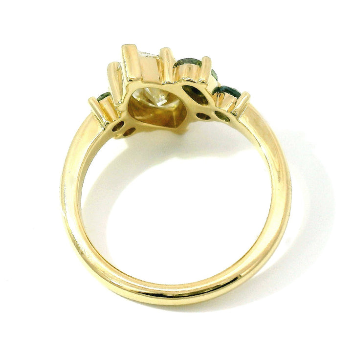 Marquise Diamond & Montana Sapphire Cluster Ring - "Palisade"